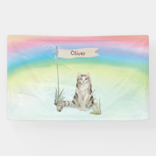 Aangepaste naam Ragamuffin Cat Pet Spandoek (Horizontaal)