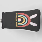Aangepaste naam Rainbow Egg Bunny Ear Cute Easter Golfheadcover (Voorkant)