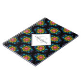 Aangepaste naam Rainbow Floral Fountain Mid Mod Og Notitieboek (Linkerzijde)