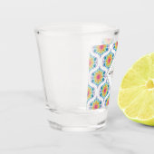 Aangepaste naam Rainbow Floral Mandala Retro Ogee Shot Glas (Links)