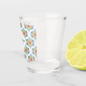 Aangepaste naam Rainbow Floral Mandala Retro Ogee Shot Glas (Rechts)