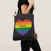 Aangepaste naam Rainbow Heart Draagtas (Dichtbij)