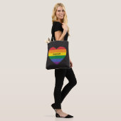 Aangepaste naam Rainbow Heart Draagtas (Op model)