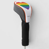 Aangepaste naam Rainbow Heart Golfheadcover (Schuin)