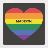 Aangepaste naam Rainbow Heart Labels (Design 1)