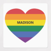 Aangepaste naam Rainbow Heart Labels (Design 2)