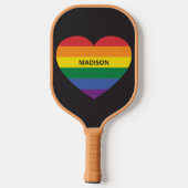 Aangepaste naam Rainbow Heart Pickleball Paddle (Achterkant)