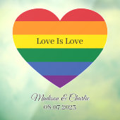 Aangepaste naam Rainbow Heart Raamsticker (Vel 3)