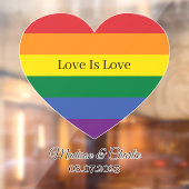 Aangepaste naam Rainbow Heart Raamsticker (Vel 2)