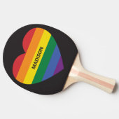 Aangepaste naam Rainbow Heart Tafeltennisbatje (Zijkant)