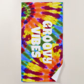Aangepaste naam Rainbow Hippie Tie Dye Strandlaken (Voorkant)