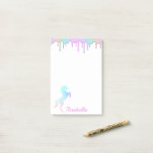 Aangepaste naam Rainbow Holographic Drivers Unicor Post-it® Notes (Op bureau)