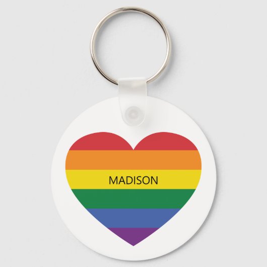 Aangepaste naam Rainbow Love Sleutelhanger (Achterkant)