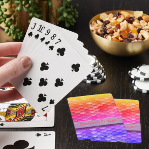 Aangepaste naam Rainbow Mermaid Scales Pokerkaarten