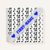 Aangepaste naam + raster van het Notitieboek Music (Voorkant)