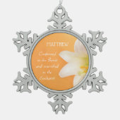 Aangepaste naam, RCIA gefeliciteerd Lily Tin Sneeuwvlok Ornament (Voorkant)