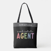 Aangepaste naam Real Estate Agent | Realtor Gifts Draagtas (Achterkant)