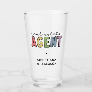 Aangepaste naam Real Estate Agent   Realtor Gifts Glas