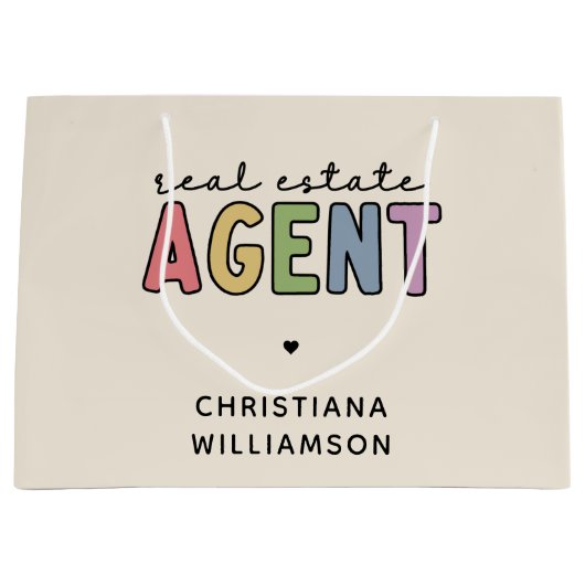 Aangepaste naam Real Estate Agent | Realtor Gifts Groot Cadeauzakje (Voorkant)