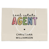 Aangepaste naam Real Estate Agent | Realtor Gifts Groot Cadeauzakje (Achterkant)