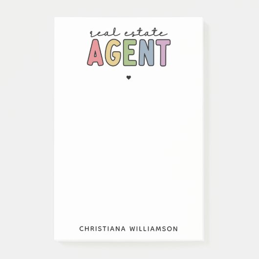Aangepaste naam Real Estate Agent | Realtor Gifts Post-it® Notes (Voorkant)