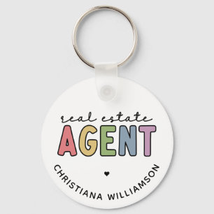 Aangepaste naam Real Estate Agent   Realtor Gifts Sleutelhanger
