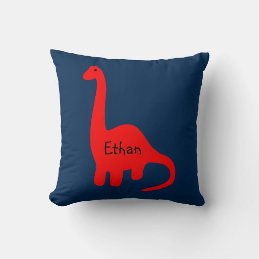 Aangepaste naam "Red Dinosaur" Pillow Kussen (Voorkant)