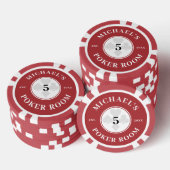 Aangepaste naam Red & White Las Vegas Denomination Poker Chips (Opstapeling)