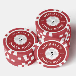 Aangepaste naam Red & White Las Vegas Denomination Poker Chips