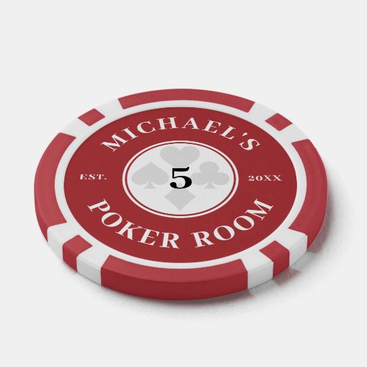 Aangepaste naam Red & White Las Vegas Denomination Poker Chips (Enkel)