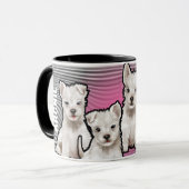 Aangepaste naam regenbogen en pups Mok. KoffieMok Mok (Voorkant links)