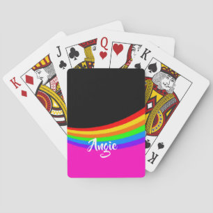 Aangepaste naam regenboog gevlekt pokerkaarten
