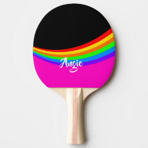 Aangepaste naam regenboog gevlekt tafeltennisbatje