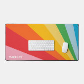 Aangepaste naam Regenboog kleuren Bureaumat (Keyboard & Muis)