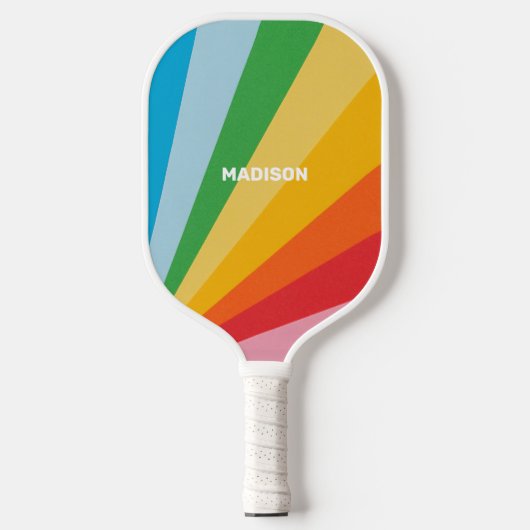 Aangepaste naam Regenboog kleuren Pickleball Paddle (Voorkant)