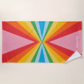 Aangepaste naam Regenboog kleuren Strandlaken (Voorkant)