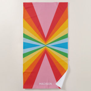 Aangepaste naam Regenboog kleuren Strandlaken