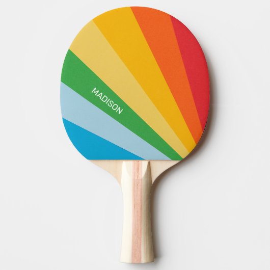 Aangepaste naam Regenboog kleuren Tafeltennisbatje (Voorkant)