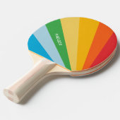 Aangepaste naam Regenboog kleuren Tafeltennisbatje (Voorkant Gekanteld)