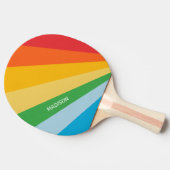 Aangepaste naam Regenboog kleuren Tafeltennisbatje (Zijkant)