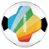 Aangepaste naam Regenboog kleuren Voetbal (Gedraaid)