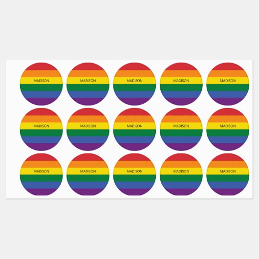 Aangepaste naam Regenboog Vlag Labels (Vel)