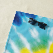 Aangepaste naam regenboogkleuren strandlaken (In situ)