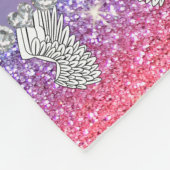 Aangepaste naam regenbooglitter engel vleugels fleece deken (Hoek)