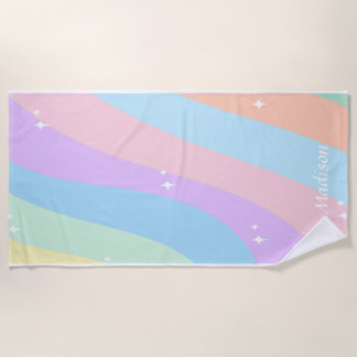 Aangepaste naam regenboogverloop | Moderne stijl Strandlaken