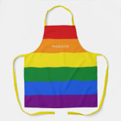 Aangepaste naam regenboogvlag schort (Voorkant)
