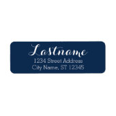 Aangepaste naam retouradres Whimsy Navy Blue Etiket (Voorkant)