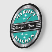 Aangepaste Naam Retro '50s Keuken Diner Klok - Aqu (Hoek)