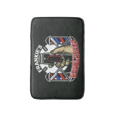 Aangepaste naam Retro Barber Winkel Pole Barbersho Badmat (Voorkant Verticaal)