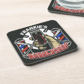 Aangepaste naam Retro Barber Winkel Pole Barbersho Bier Onderzetter (Linkerzijde)